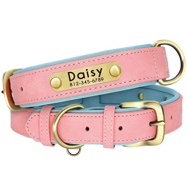 PERSONALIZZABILE - COLLARE PER CANI IN PELLE PU MORBIDO