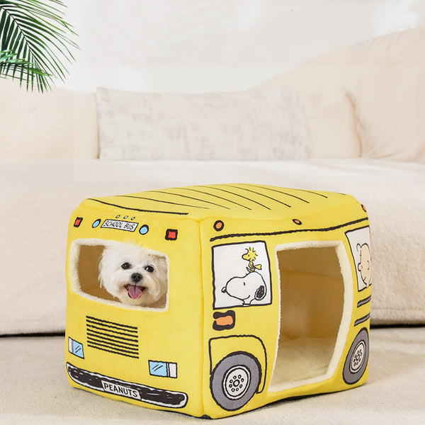 CUCCIA PER CANI MORBIDA BUS DI SNOOPY