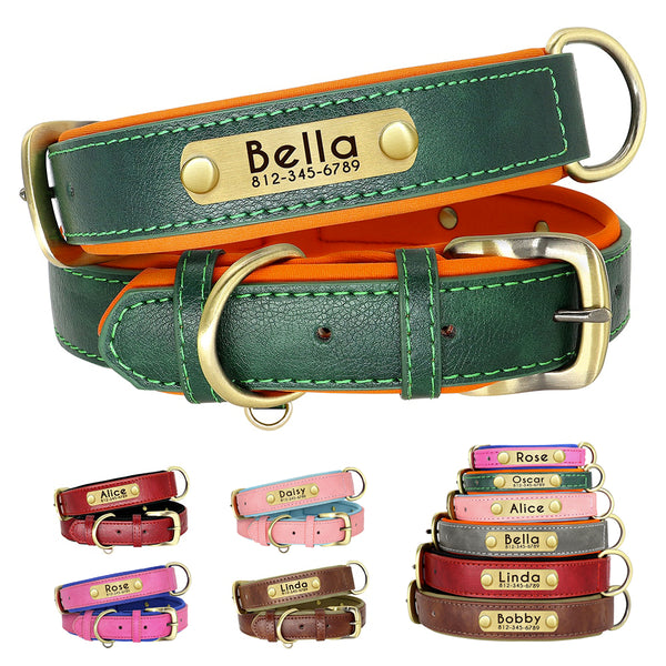 PERSONALIZZABILE - COLLARE PER CANI IN PELLE PU MORBIDO