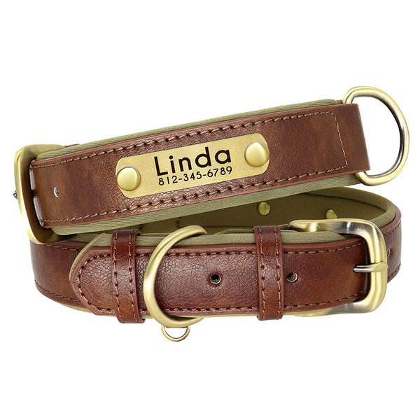 PERSONALIZZABILE - COLLARE PER CANI IN PELLE PU MORBIDO