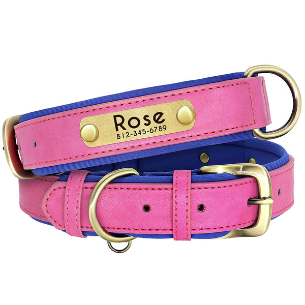 PERSONALIZZABILE - COLLARE PER CANI IN PELLE PU MORBIDO