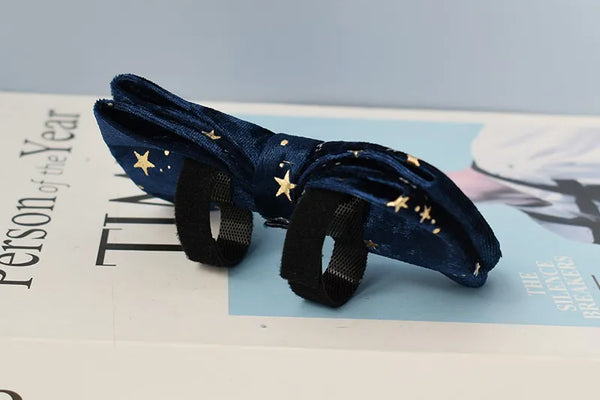 Personalizzabile - set collare per cani stelline dorate blu