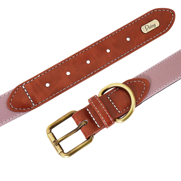 PERSONALIZZABILE - COLLARE PER CANI IN MATERIALE CATARIFRANGENTE E PELLE PU