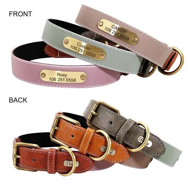 PERSONALIZZABILE - COLLARE PER CANI IN MATERIALE CATARIFRANGENTE E PELLE PU