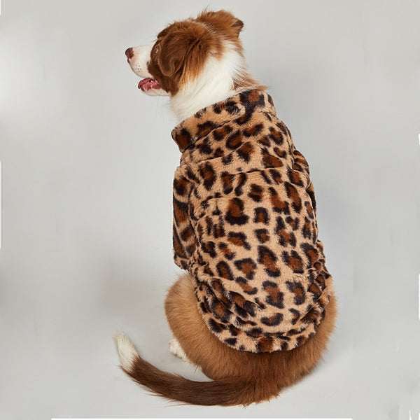 Giubbotto per cani in eco pelliccia leopardata