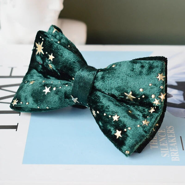Personalizzabile - set collare per cani stelline dorate verde