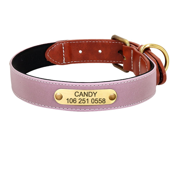 PERSONALIZZABILE - COLLARE PER CANI IN MATERIALE CATARIFRANGENTE E PELLE PU