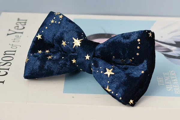 Personalizzabile - set collare per cani stelline dorate blu