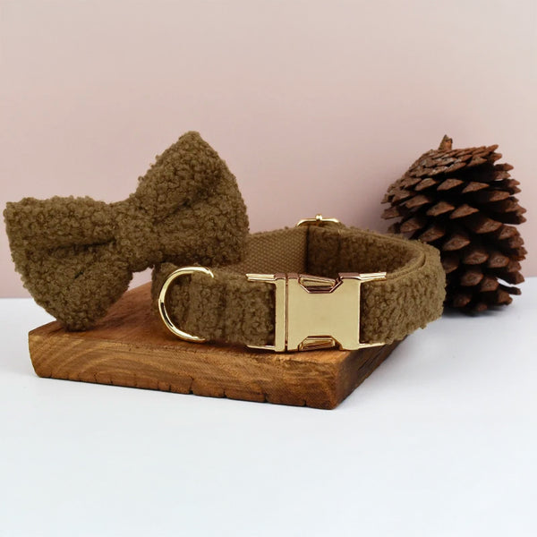 PERSONALIZZABILE - SET COLLARE PER CANI Boucle Cioccolato