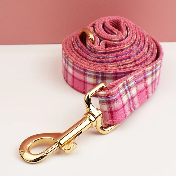 Personalizzabile - set pettorina per cani scozzese rosa