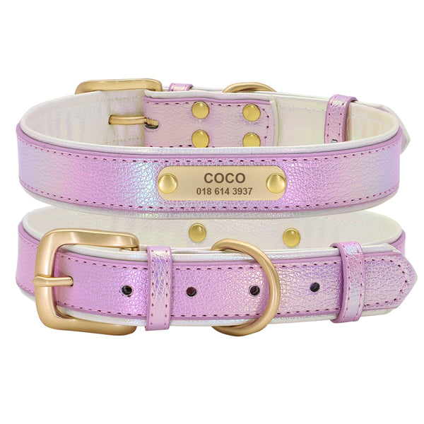 PERSONALIZZABILE - COLLARE PER CANI IN PELLE PU SIRENA CANGIANTE