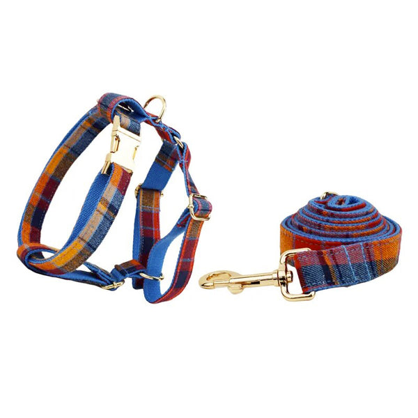 Personalizzabile - set pettorina per cani scozzese blu