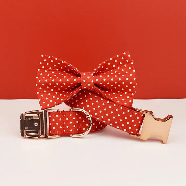Personalizzabile - set pettorina per cani pois rosso