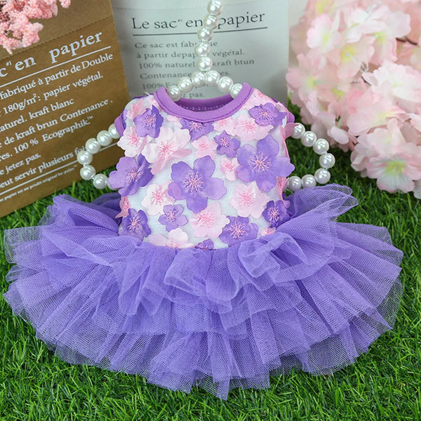Vestito per cani tutù con fiori