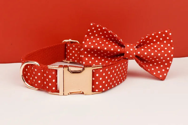 Personalizzabile - set pettorina per cani pois rosso