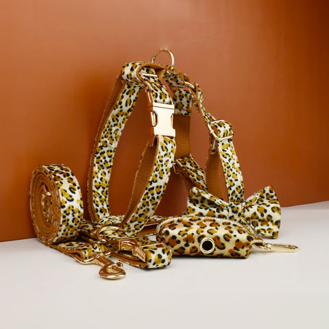 Personalizzabile - set pettorina per cani leopardato