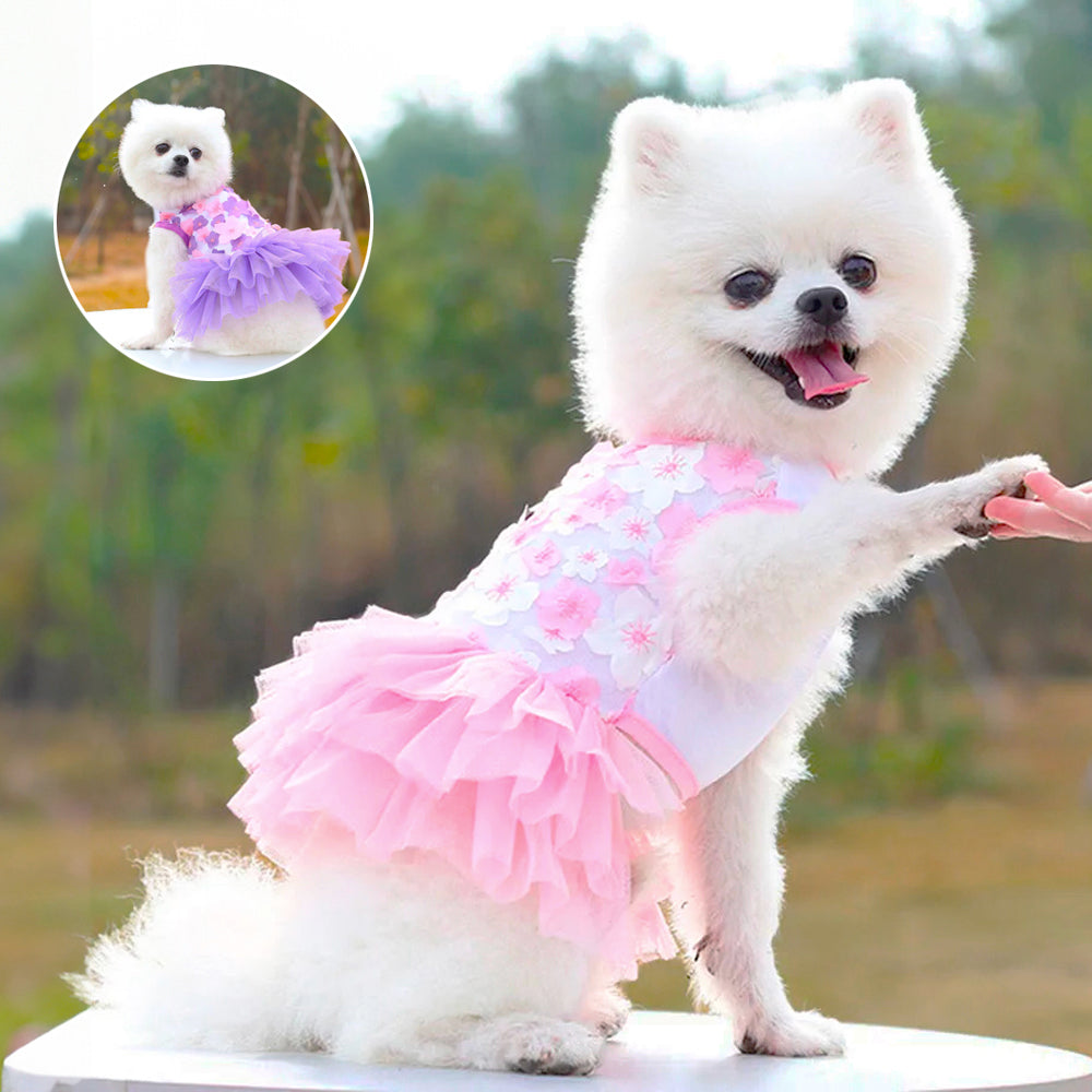 Vestito per cani tutù con fiori