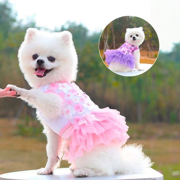 Vestito per cani tutù con fiori