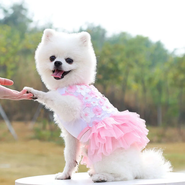 Vestito per cani tutù con fiori