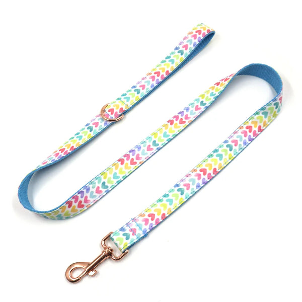Set pettorina per cani morbida cuoricini arcobaleno