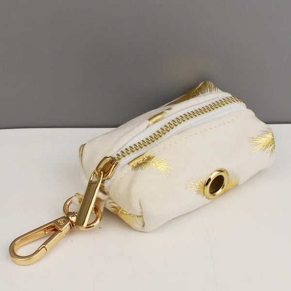 Personalizzabile - set pettorina per cani piume oro avorio