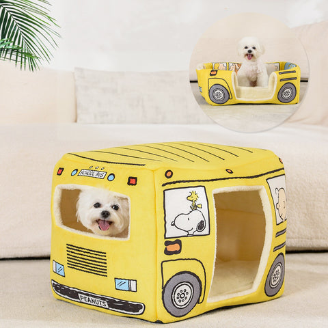 CUCCIA PER CANI MORBIDA BUS DI SNOOPY