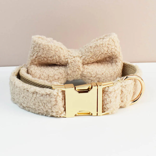 PERSONALIZZABILE - SET COLLARE PER CANI Boucle Beige