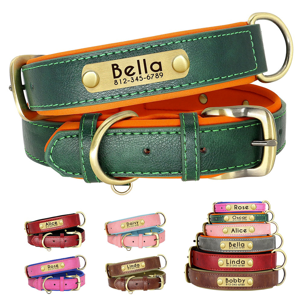CUSTOMIZABLE - SOFT PU LEATHER DOG COLLAR