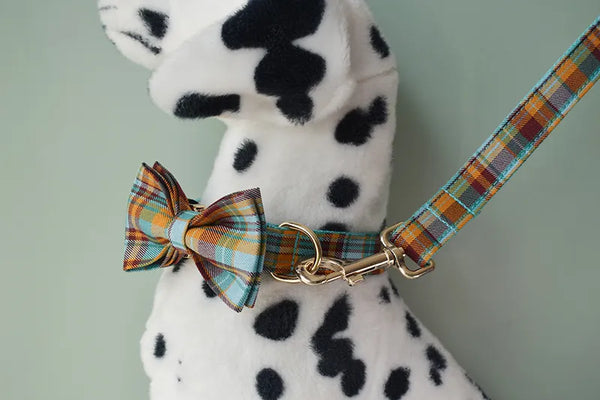 Personalizzabile - set pettorina per cani scozzese arancione