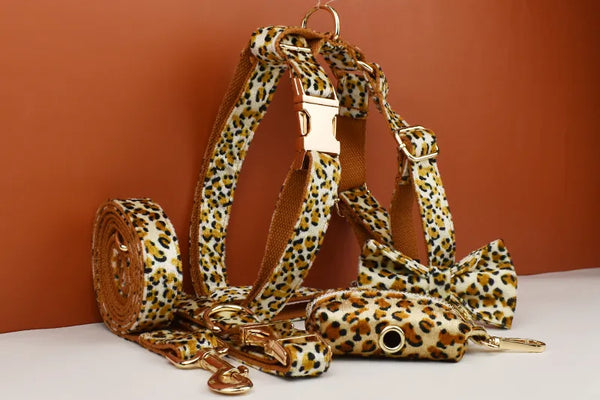 Personalizzabile - set pettorina per cani leopardato