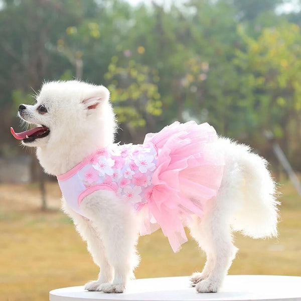 Vestito per cani tutù con fiori