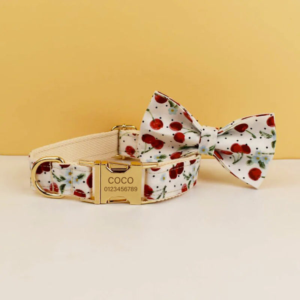 Personalizzabile - set pettorina per cani ciliegie