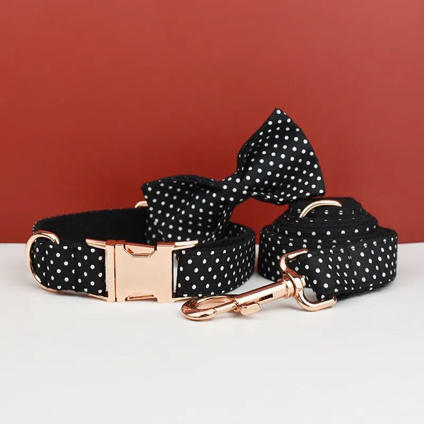 Personalizzabile - set pettorina per cani pois nero