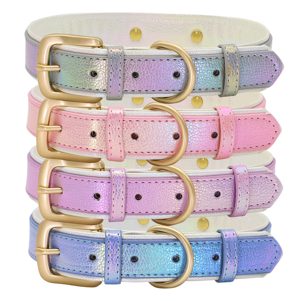 PERSONALIZZABILE - COLLARE PER CANI IN PELLE PU SIRENA CANGIANTE