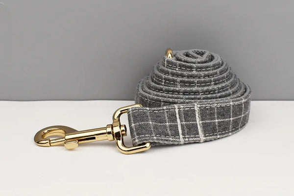 Personalizzabile - set pettorina per cani quadri grigio