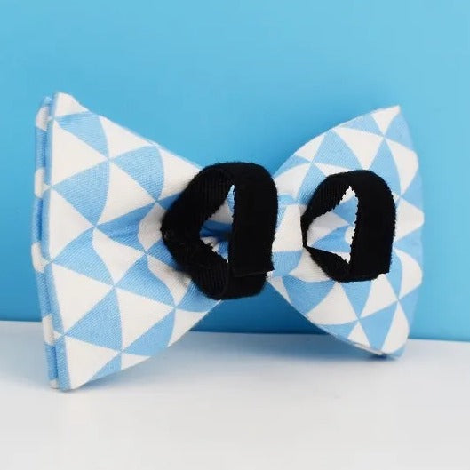Personalizzabile - set pettorina per cani triangoli celeste