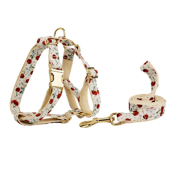 Personalizzabile - set pettorina per cani ciliegie