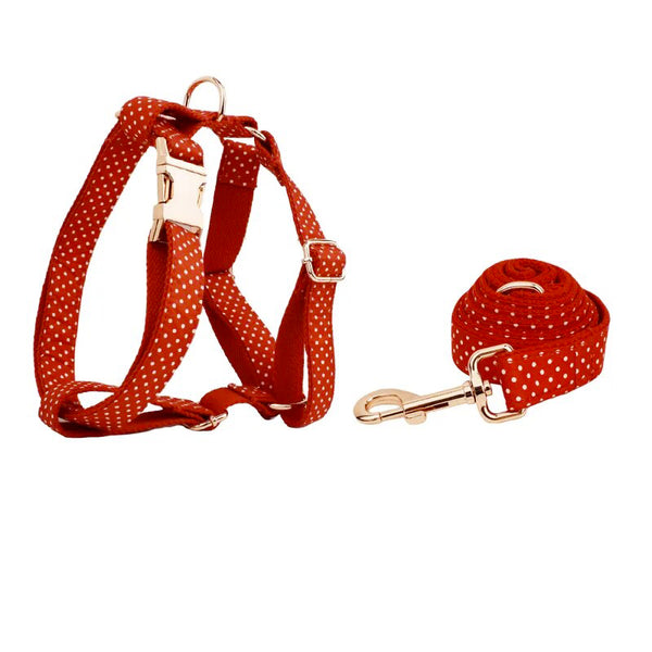 Personalizzabile - set pettorina per cani pois rosso