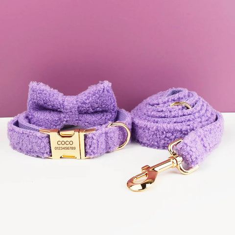 PERSONALIZZABILE - SET COLLARE PER CANI Boucle Viola