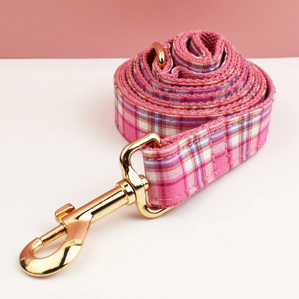 Personalizzabile - set pettorina per cani scozzese rosa