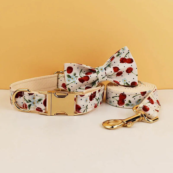 Personalizzabile - set pettorina per cani ciliegie