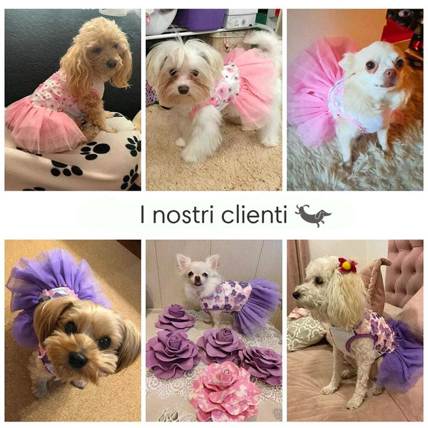 Vestito per cani tutù con fiori