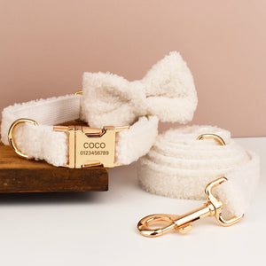 PERSONALIZZABILE - SET COLLARE PER CANI Boucle Bianco