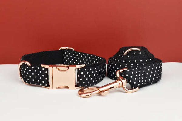 Personalizzabile - set pettorina per cani pois nero