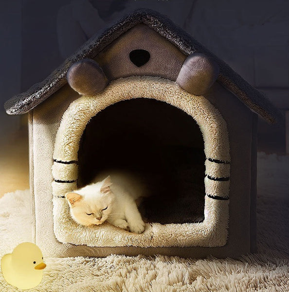 Cuccia per cani morbida a forma di casetta smontabile - Coniglietto orecchie