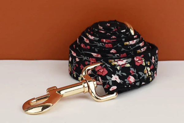 Personalizzabile - set pettorina per cani fiori nero