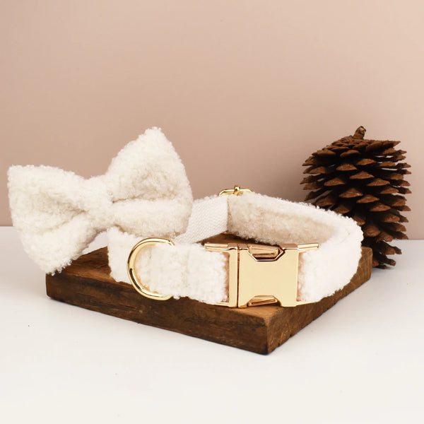 PERSONALIZZABILE - SET COLLARE PER CANI Boucle Bianco