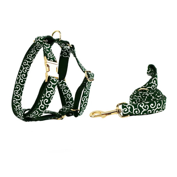 Personalizzabile - set pettorina per cani fantasy verde