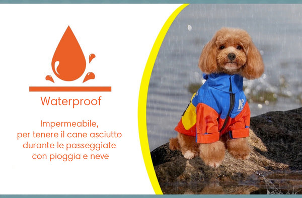 Impermeabile felpato anti pioggia per cani Bonapet