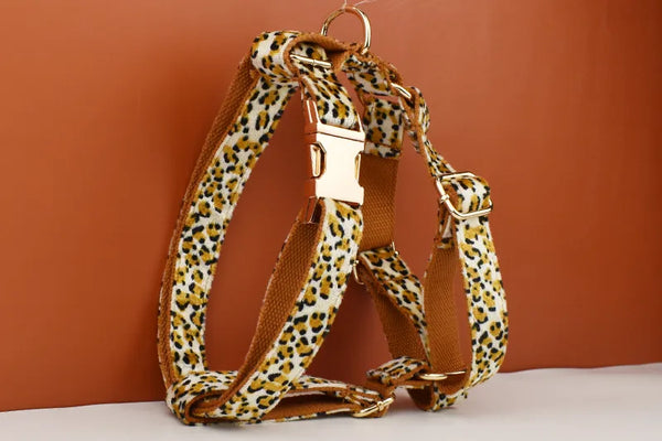 Personalizzabile - set pettorina per cani leopardato